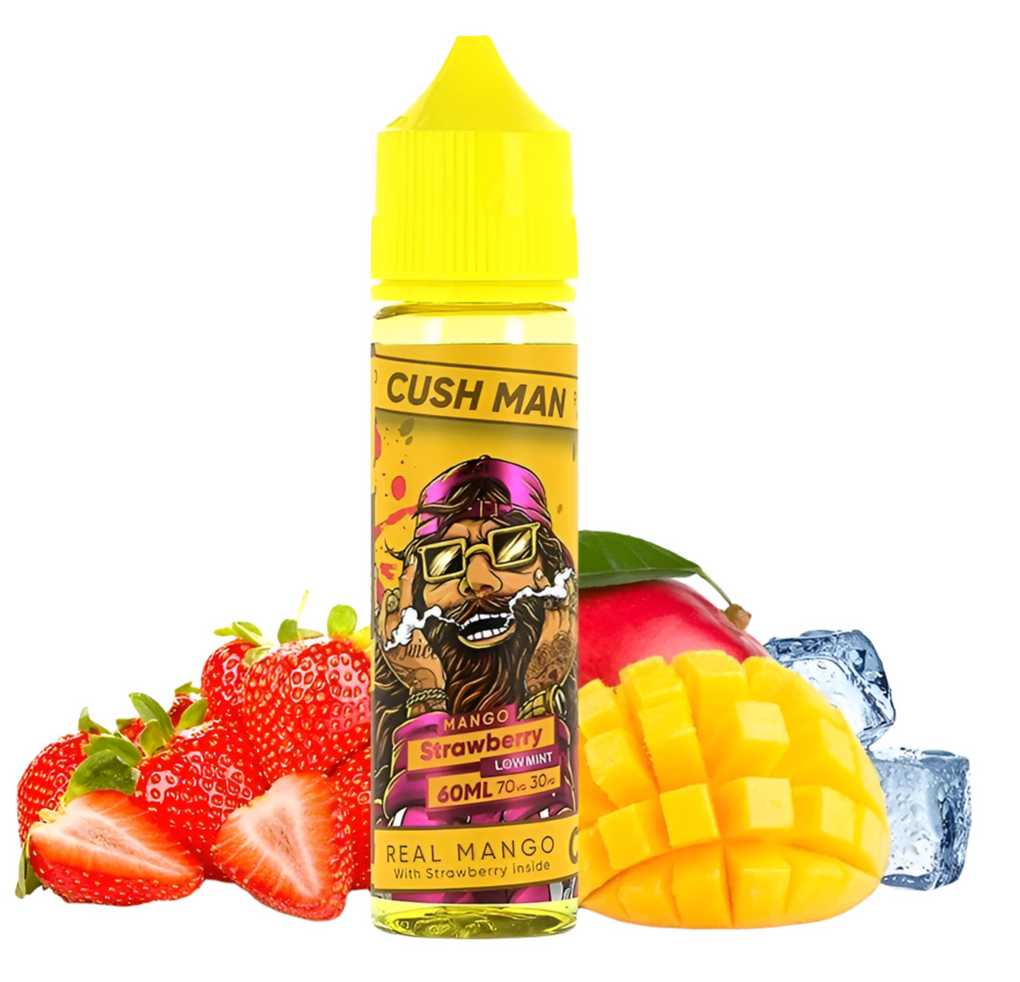 Cush Man - MANGO STRAWBERRY - Nasty Juice E-Liquid - 60mL -3mg